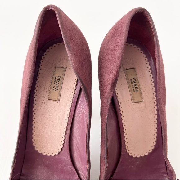 PRADA | Purple Suede Leather Pumps with Strappy Cross Over Buckle Detail EU 37.5 - Picture 4 of 13